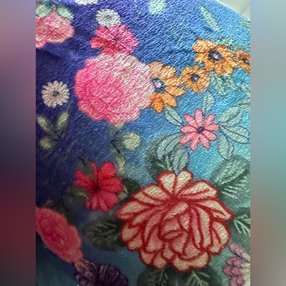 Johnny Was Multicolor Floral Blanket - Picture 6 of 6